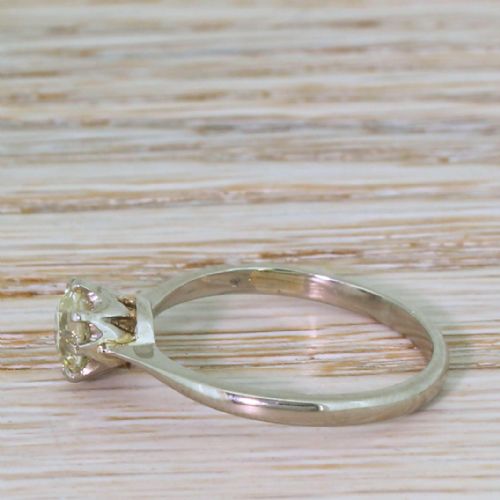 fig 2. 0.92 Carat Old Cut Diamond Engagement Ring, 18k White Gold