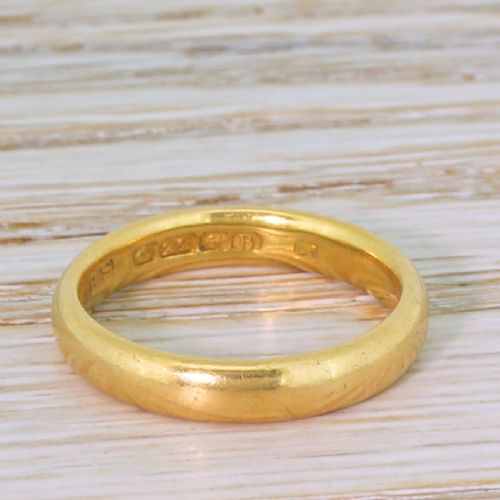 Art Deco 22k Yellow Gold Wedding Band, Dated 1926
