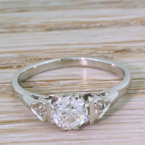 fig 1. Art Deco 0.66 Carat Old Cut Diamond Engagement Ring, circa 1930