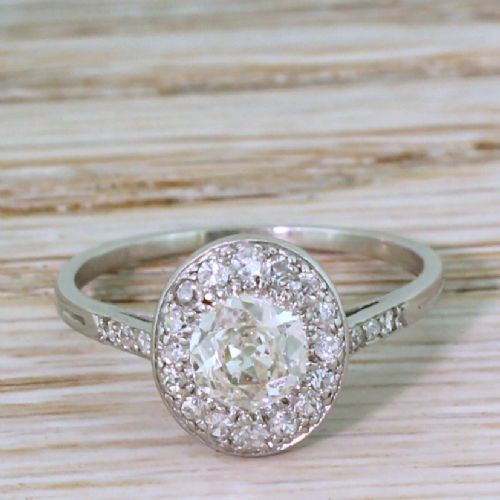 fig 1. Art Deco 0.83 Carat Old Cut Diamond Cluster Ring, circa 1935