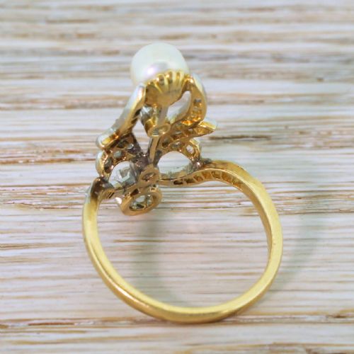 fig 3. Art Nouveau Natural Pearl & Old Cut Diamond Ring, circa 1900