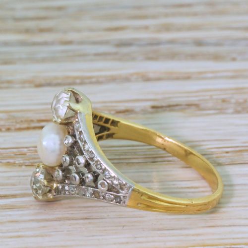fig 2. Edwardian Pearl & Old Cut Diamond Ring, circa 1910