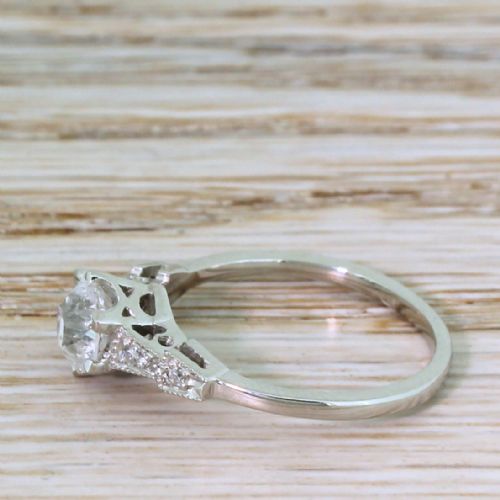 fig 2. Art Deco 0.90 Carat Old Cut Diamond Engagement Ring, circa 1920