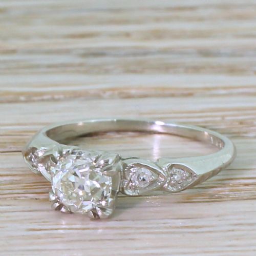 Art Deco 0.90 Carat Old Cut Diamond Engagement Ring, Circa 1925