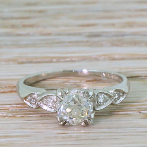 fig 1. Art Deco 0.90 Carat Old Cut Diamond Engagement Ring, circa 1925