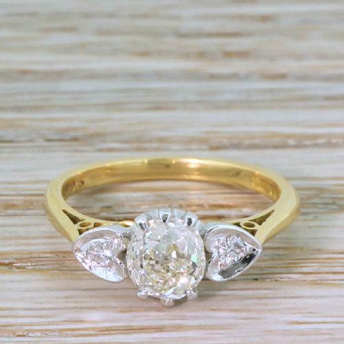 fig 1. Mid Century 1.02 Carat Old Cut Diamond Engagement Ring, dated 1964