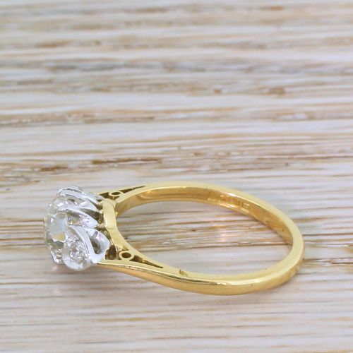 fig 2. Mid Century 1.02 Carat Old Cut Diamond Engagement Ring, dated 1964