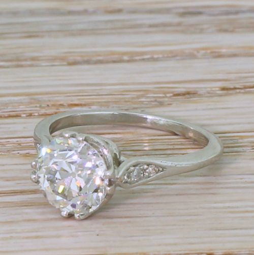Art Deco 2.06 Carat Old Cut Diamond Engagement Ring, circa 1920