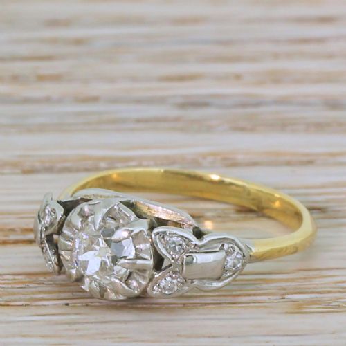 Art Deco 0.68 Carat Old Cut Diamond Engagement Ring, Circa 1920