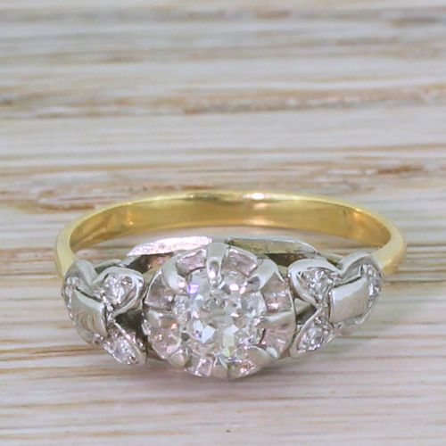 fig 1. Art Deco 0.68 Carat Old Cut Diamond Engagement Ring, circa 1920