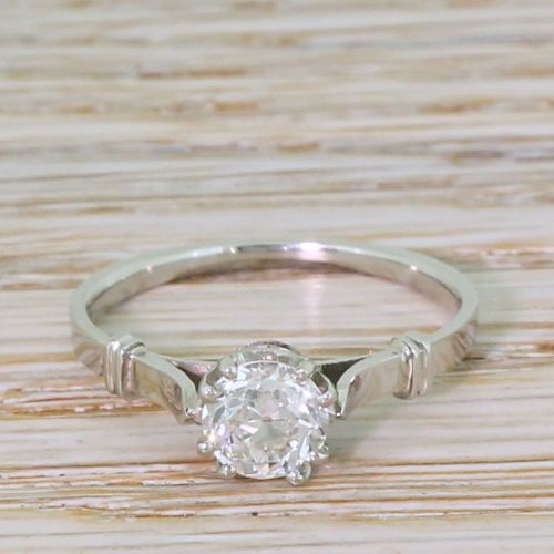 fig 1. Art Deco 0.80 Carat Old Cut Diamond Engagement Ring, circa 1930