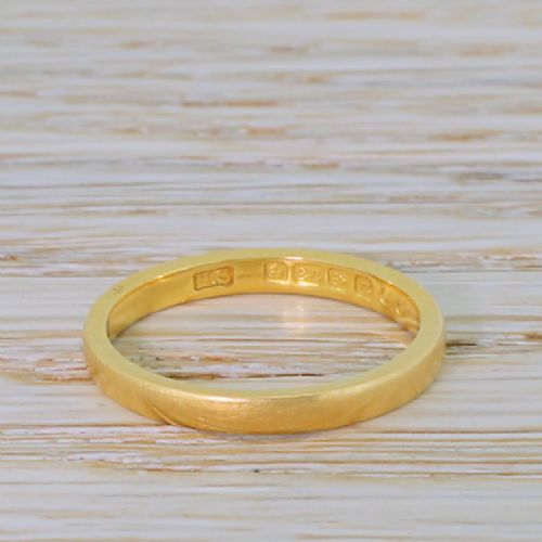 Art Deco 22k Yellow Gold Wedding Band, Dated 1931
