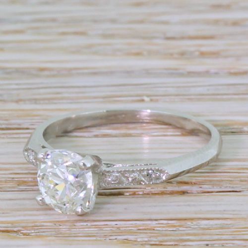 Art Deco 1.20 Carat Old Cut Diamond Engagement Ring, Circa 1920
