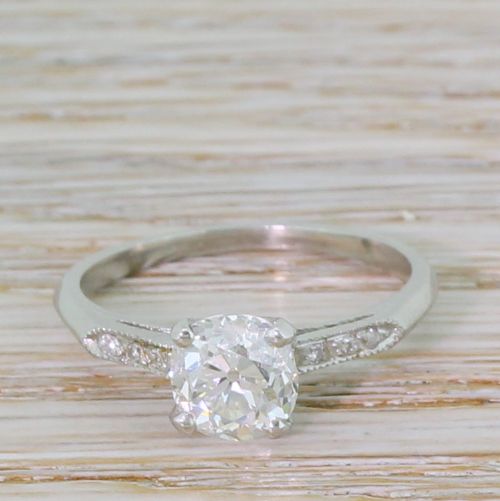 fig 1. Art Deco 1.20 Carat Old Cut Diamond Engagement Ring, circa 1920