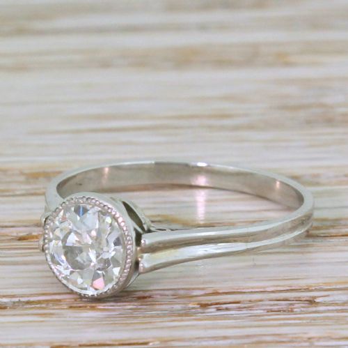 Art Deco 1.02 Carat Old Cut Diamond Engagement Ring, Circa 1930