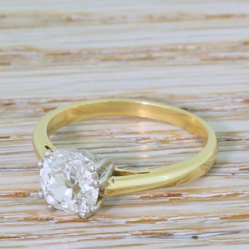 Art Deco 1.19 Carat Old Cut Diamond Engagement Ring, 1935