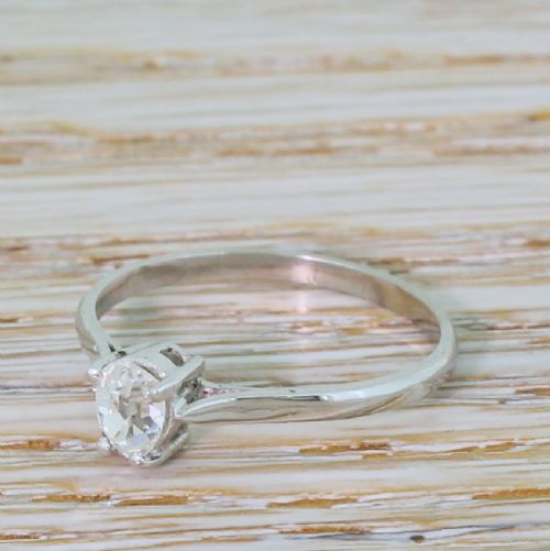 0.36 Carat Old Pear Cut Diamond Engagement Ring, Platinum
