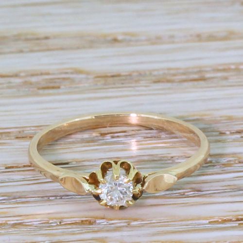 fig 1. Victorian 0.22 Carat Old Cut Diamond Engagement Ring, circa 1900