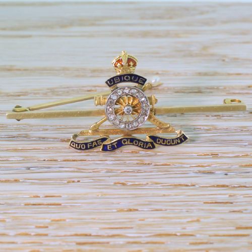 Early 20th Century Canadian Artillery Military Brooch, Circa 1915