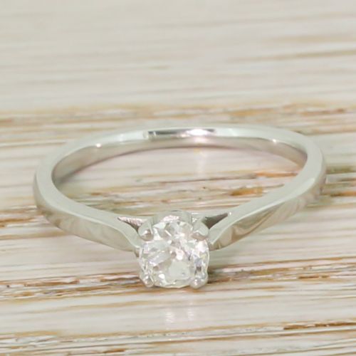 fig 1. Art Deco 0.33 Carat Old Cut Diamond Engagement Ring, circa 1935