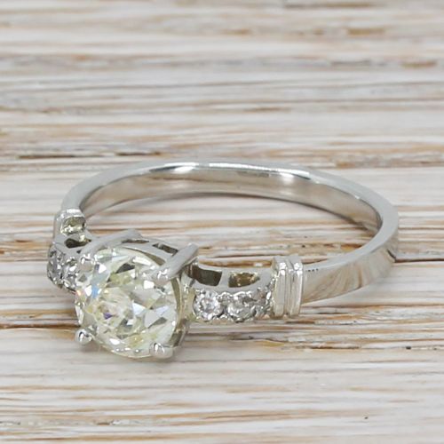 Art Deco 1.24 Carat Old Cut Diamond Engagement Ring, Circa 1920