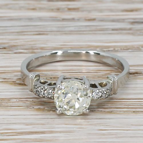fig 1. Art Deco 1.24 Carat Old Cut Diamond Engagement Ring, circa 1920