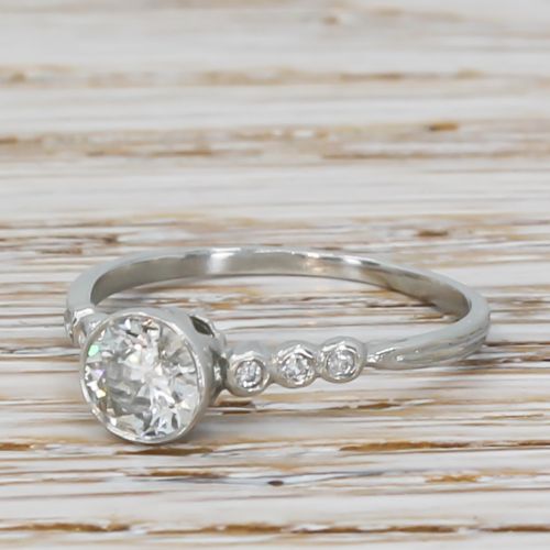 Art Deco 0.53 Carat Old Cut Diamond Engagement Ring, Circa 1915
