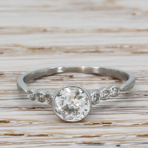 fig 1. Art Deco 0.53 Carat Old Cut Diamond Engagement Ring, circa 1915