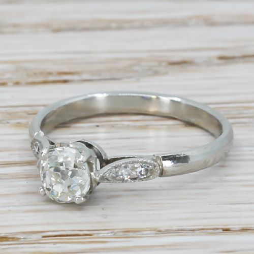 Art Deco 0.70 Carat Old Cut Diamond Engagement Ring, Circa 1920