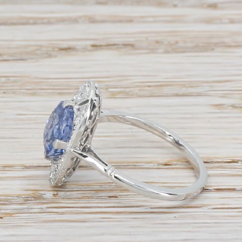 fig 2. Art Deco 2.24 Carat Sapphire Cluster Ring, French, circa 1935