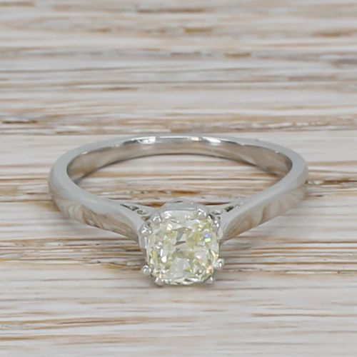 fig 1. Art Deco 0.71 Carat Old Cut Diamond Engagement Ring, circa 1935