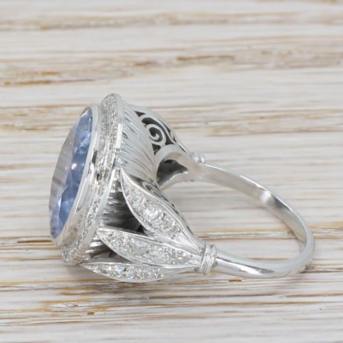 fig 2. Retro 15.02 Carat Natural Ceylon Sapphire Ring, circa 1950