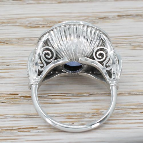 fig 3. Retro 15.02 Carat Natural Ceylon Sapphire Ring, circa 1950