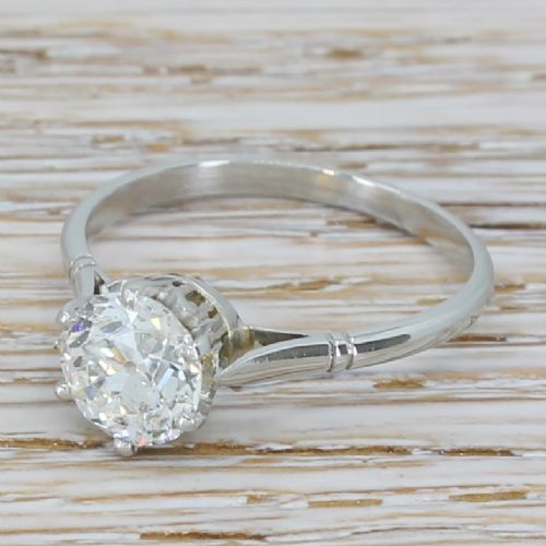 Art Deco 1.30 Carat Old Cut Diamond Engagement Ring, Circa 1920