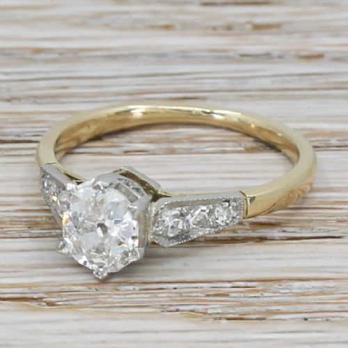 Art Deco 0.78 Carat Old Cut Diamond Engagement Ring, Circa 1920