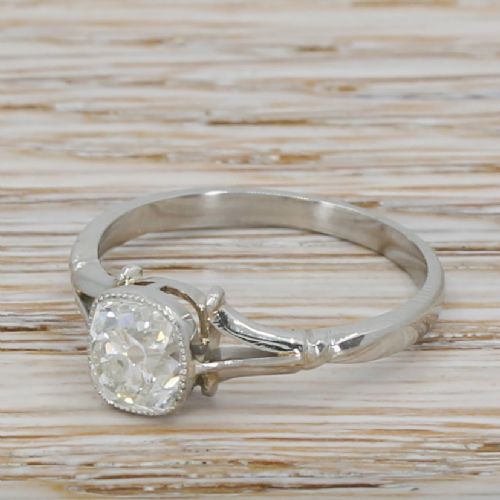 Edwardian 1.05 Carat Old Cut Diamond Engagement Ring, Circa 1910