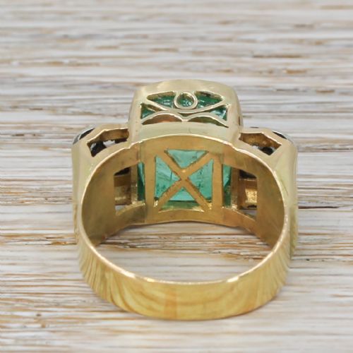 fig 3. Mid Century 8.74 Carat Minor Oil Emerald Ring, circa 1960v