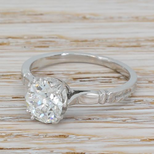 Art Deco 1.26 Carat Old Cut Diamond Engagement Ring, Circa 1935