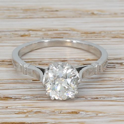 fig 1. Art Deco 1.26 Carat Old Cut Diamond Engagement Ring, circa 1935