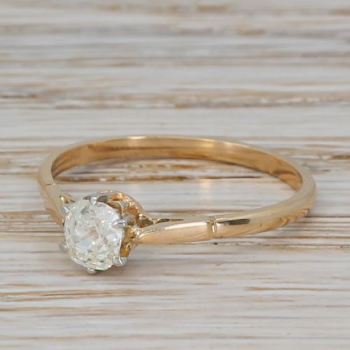 Art Deco 0.39 Carat Old Cut Diamond Engagement Ring, Circa 1920