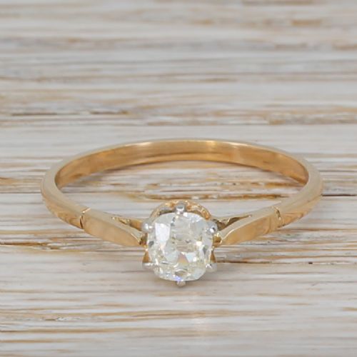 fig 1. Art Deco 0.39 Carat Old Cut Diamond Engagement Ring, circa 1920