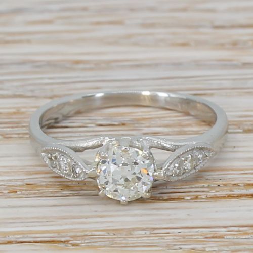 fig 1. Art Deco 0.47 Carat Old Cut Diamond Engagement Ring, circa 1930