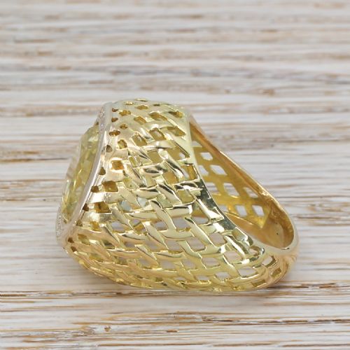fig 2. Retro 15.20 Carat Natural Ceylon Yellow Sapphire Ring, circa 1960