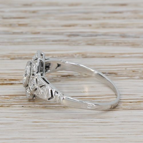 fig 2. Art Deco 0.37 Carat Old Cut Diamond Cluster Ring, circa 1935