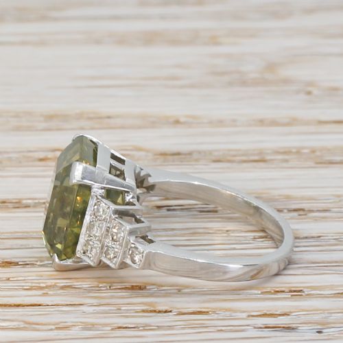 fig 2. Mid Century 9.02 Carat Natural Chrysoberyl Solitaire Ring, circa 1950