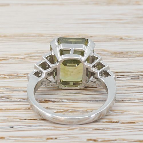 fig 3. Mid Century 9.02 Carat Natural Chrysoberyl Solitaire Ring, circa 1950