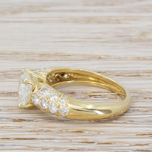 fig 2. Mid Century 1.77 Carat Old Cut (+ 1.20 Carat Diamond) Ring, circa 1960