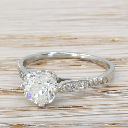 Art Deco 1.24 Carat Old Cut Diamond Engagement Ring, Circa 1920
