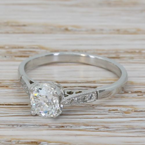 Art Deco 0.72 Carat Old Cut Diamond Engagement Ring, Circa 1920
