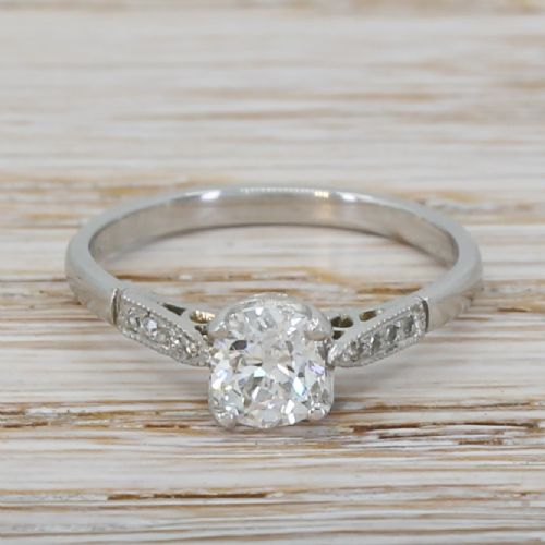 fig 1. Art Deco 0.72 Carat Old Cut Diamond Engagement Ring, circa 1920
